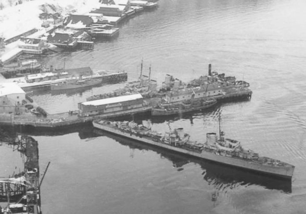 Tre tyske jagere i Narvik